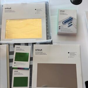 Cricut Foil Transfer Kit with Gold, Green, and Silver Sheets